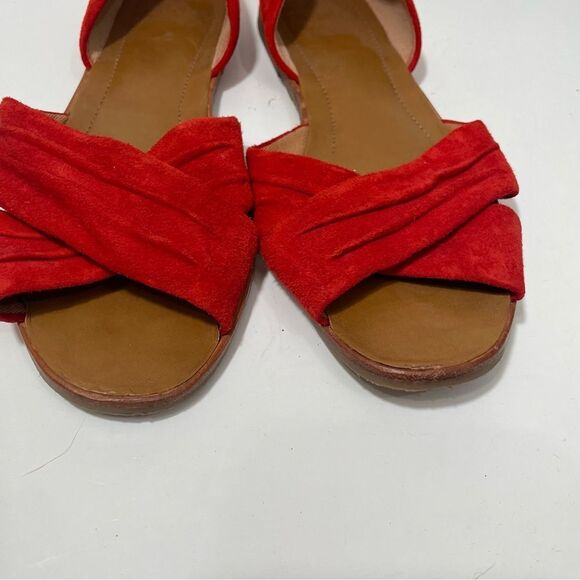 Franco Sarto Red Leather Casual Sandals - Picture 6 of 7